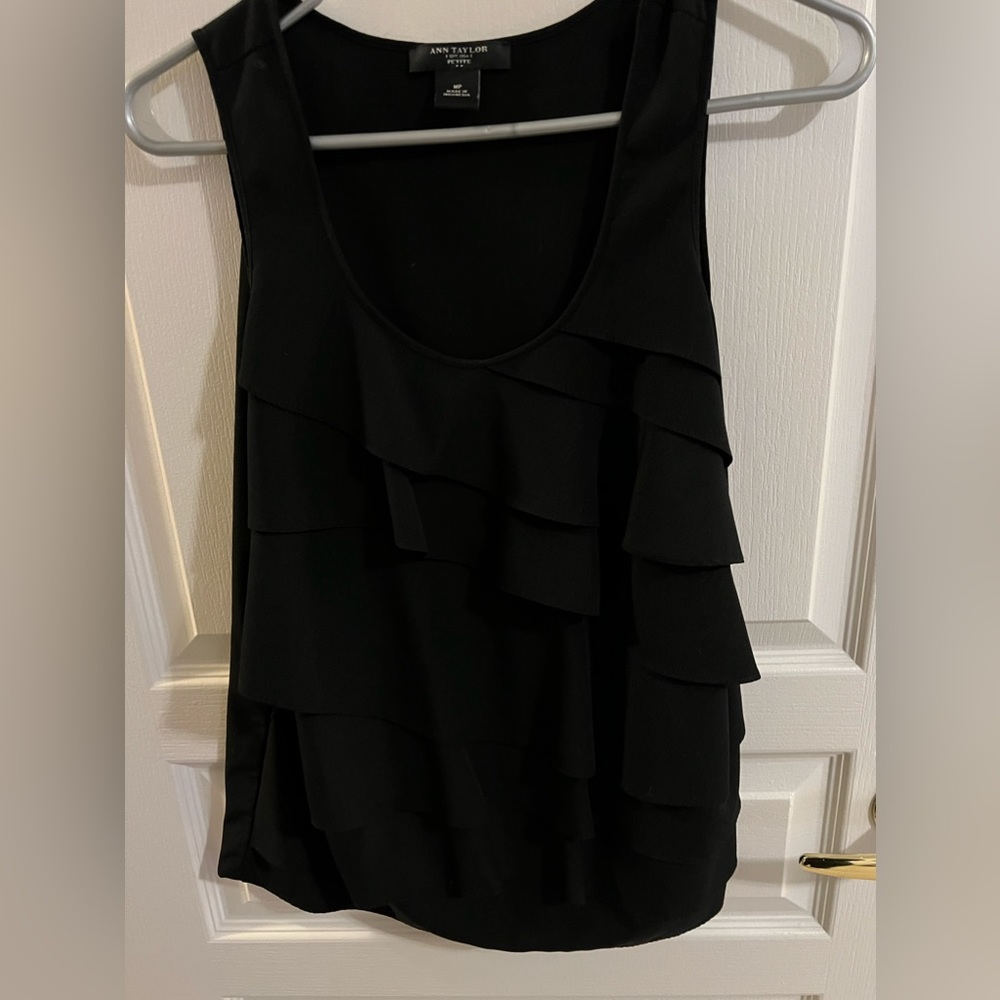 Dressy black top - Ann Taylor - Size medium petite